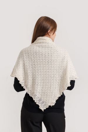 Шаль ажурная шерсть ТОД (100*100, бежевый )