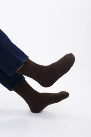 Носки 100% шерсть КАШЕМИР ХАУС (KHAN CASHMERE) (34-36, шоколадный)