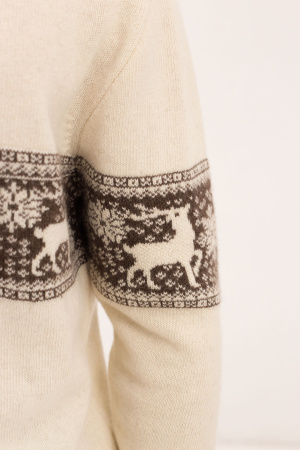 Кардиган 7М04002 на молнии с рис ТОД (L-48, бежевый/шоколад)