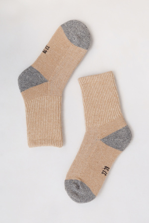 Носки 70% шерсть ТОД (34-36, беж*сер)