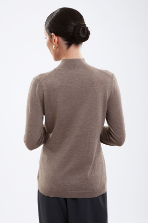 Джемпер жен KW060395 каш+шелк Гоби (M-46, 7127 коричневый)