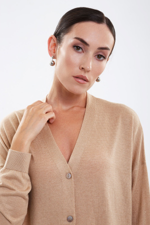 Кардиган жен 08257 шелк+каш Мунх  (M-46, 417 беж)