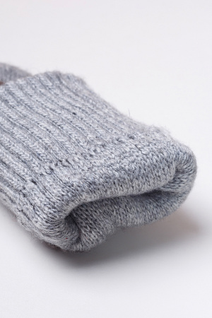 Варежки взрослые 70% шерсть Бат Сежу (2 , серый*рис)