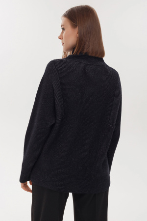 Свитер жен 03-23-301-OC Гоеол (F, G61/G74/MD D-404 черн*т-сер)