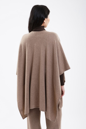 Пончо каш IA 20-213L БлюСкай (OS oversize, 57 коричневый  )