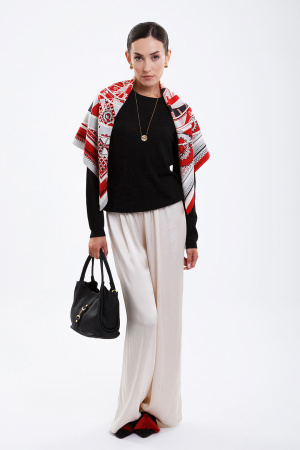 Джемпер жен KW043843 каш+шелк гоби (M-46, 7018 черн)