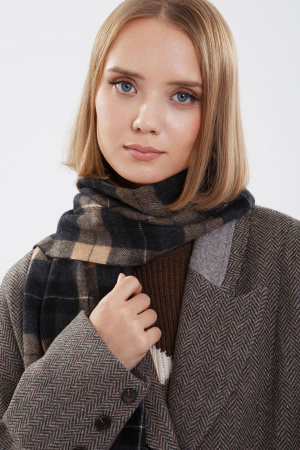 Шарф WA210207 гоби (170*30, 1481\0075\1375\1143-чер\граф\сер\беж-клетка)