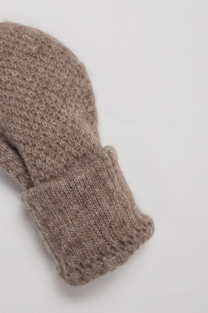 Варежки взрослые 100% шерсть КАШЕМИР ХАУС (ХК) (1, коричневый*букле )