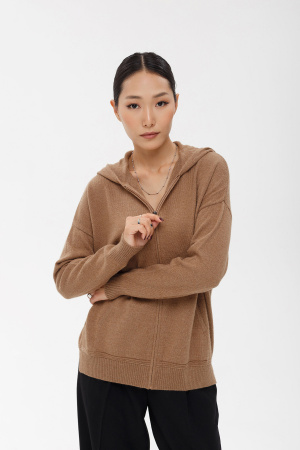 Кардиган жен 08344 с капюш вербл мунх (M-46, 02 рыжий)