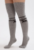 Чулки 70% шерсть с рисунком ТОД (F, серый/рис)