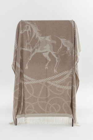 Плед WH230126 конь гоби (200*150, н-1/57 бел*корич)