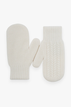 Варежки 30120 каш мунх КХ (F, 01 белый)