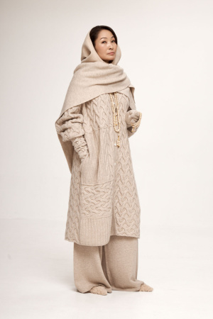 Кардиган-пальто жен 32144 каш (обр Абз) мунх (L, 1000 бежево-кор)