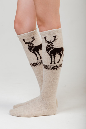 Гольфы 100% шерсть ТОД (F, бежевый*рис)