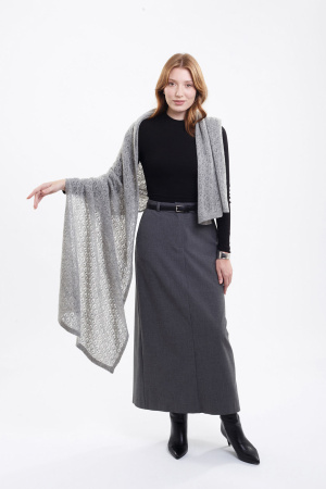 Палантин шерсть вязанный ТОД (70*200, серый)