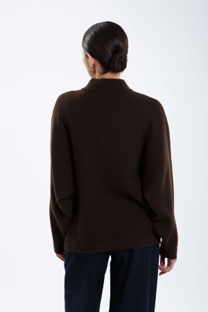 Кардиган жен с высок ворот на молн 4223а yawo Бодиос (48-50 (L-XL), 8 шоколад)