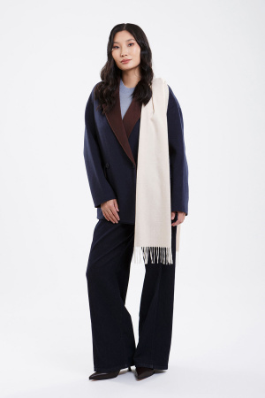 Шарф кашем WF66001 БлюСкай (180*30(+-2), 01/300 бел*беж)