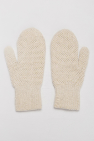 Варежки взрослые 100% шерсть КАШЕМИР ХАУС (ХК) (1, белый*букле)