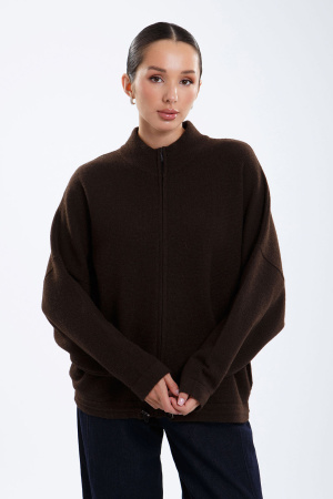 Кардиган жен с высок ворот на молн 4223а yawo Бодиос (48-50 (L-XL), 8 шоколад)