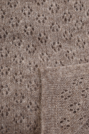 Палантин шерсть вязанный ТОД (70*200, коричневый )