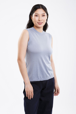 Топ (майка) шелк+каш 103-0221-006 Хан Богд (M-46, 3191 Серо-голубой)