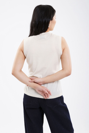 Топ (майка) шелк+каш 103-0221-006 Хан Богд (L-48, 409 молочный)