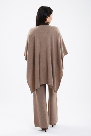 Пончо каш IA 20-213L БлюСкай (OS oversize, 57 коричневый  )