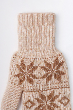 Варежки взрослые 70% шерсть Бат Сежу (2, бежевый*рис)