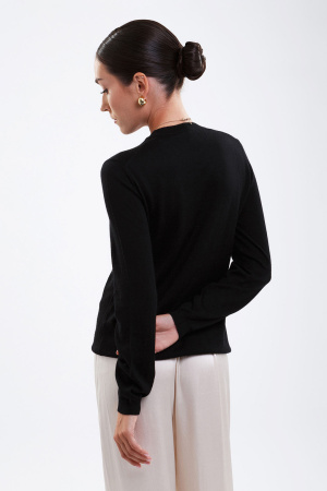 Джемпер жен KW043843 каш+шелк гоби (M-46, 7018 черн)