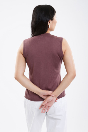 Топ (майка) шелк+каш 103-0221-006 Хан Богд (L-48, 3147 Пыльно-сливовый)