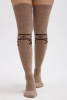 Чулки 70% шерсть с рисунком ТОД (F, коричневый/рис)