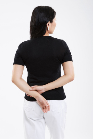 Джемпер жен коротк рук шелк+каш 104-0221-006 Хан Богд (XL-50, 1511 черный)