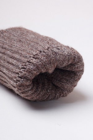 Варежки взрослые 70% шерсть Бат Сежу (2 , темно-коричневый*рис)