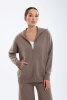 Кардиган жен 08344 с капюш каш Munkh (XL-50, 57 коричневый)