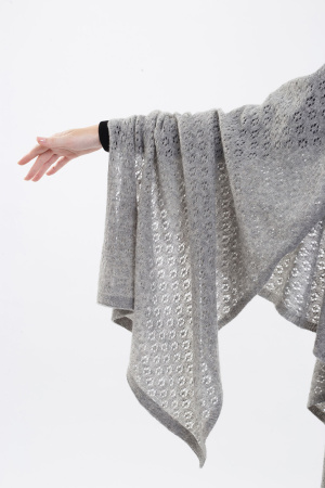Палантин шерсть вязанный ТОД (70*200, серый)