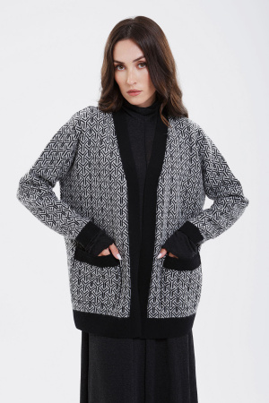 Кардиган жен 08370 каш мунх (XL-50, 81/01 черн*бел)